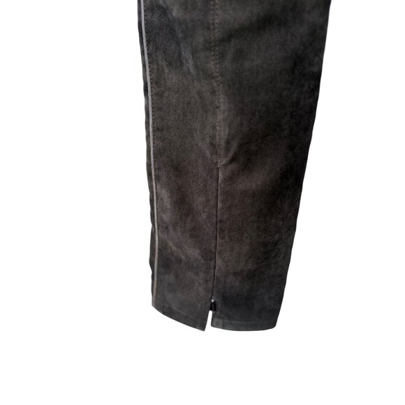 Marc Cain straight faux suede pants black and grey women's size 8 - Picture 6 of 7